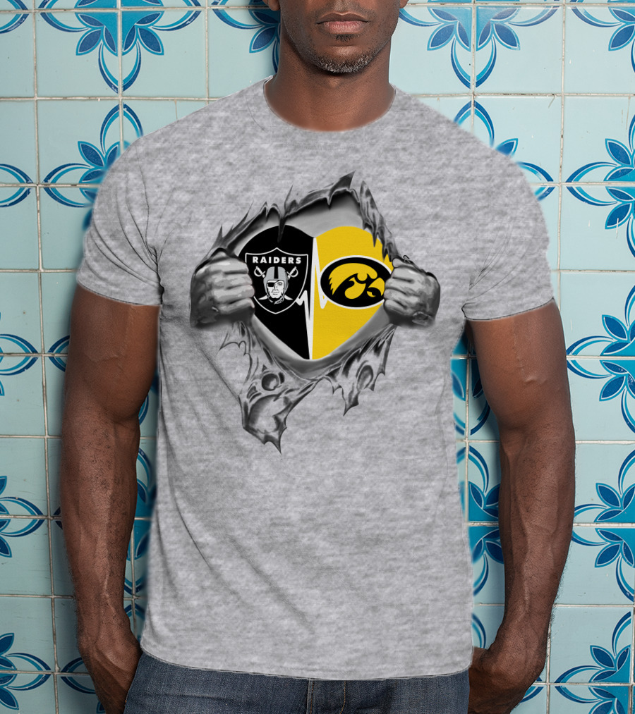 Raiders Hawkeyes It's In My Heart Hands Tearing T-Shirt