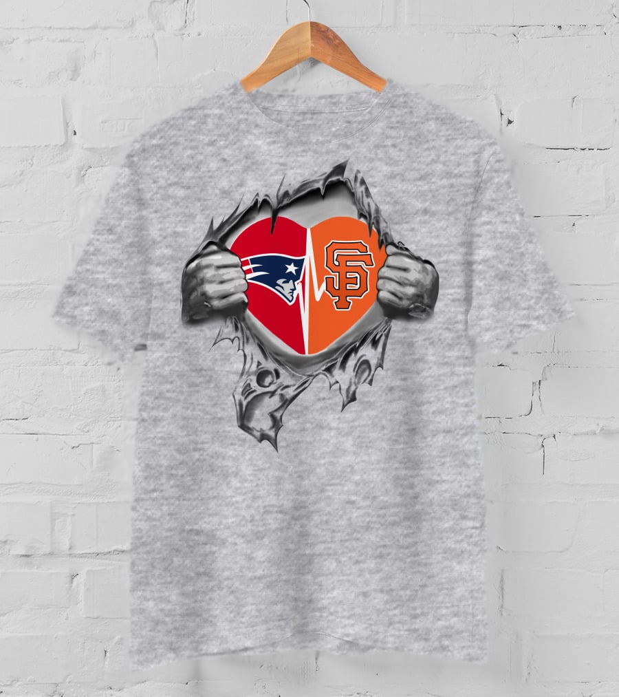 Patriots Giants Heartbeat Passion Emblem T-Shirt