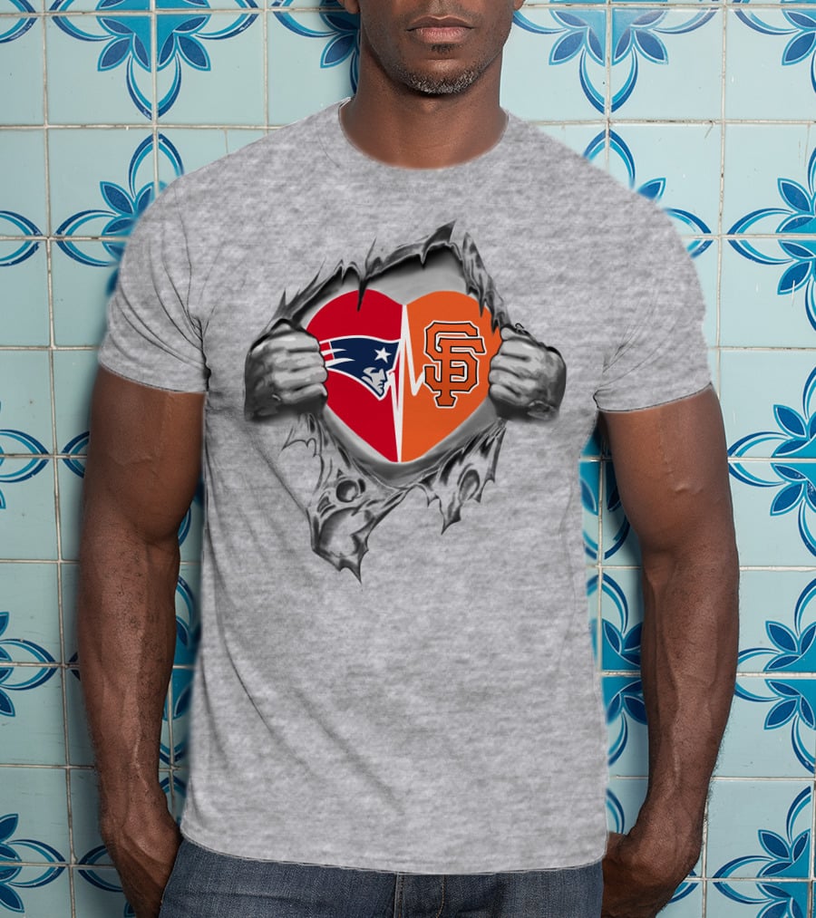 Patriots Giants Heartbeat Passion Emblem T-Shirt