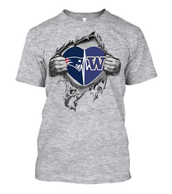 Patriots W Huskies Heart T-Shirt
