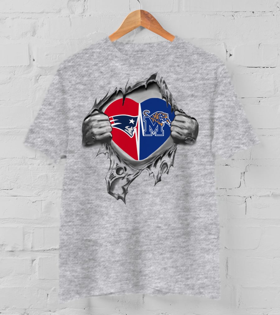 Patriots Memphis Tigers Heart T-Shirt