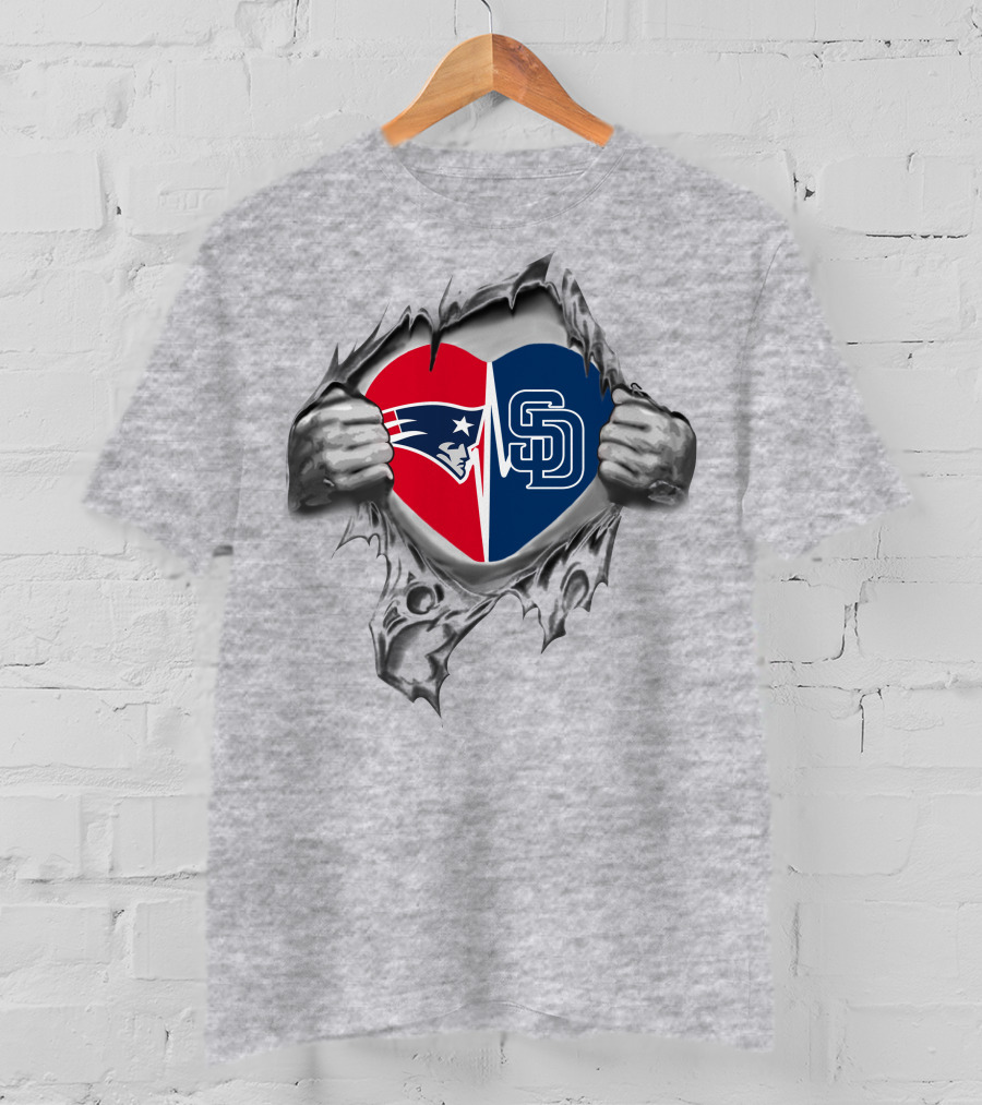 Patriots Padres Heart Logo T-Shirt