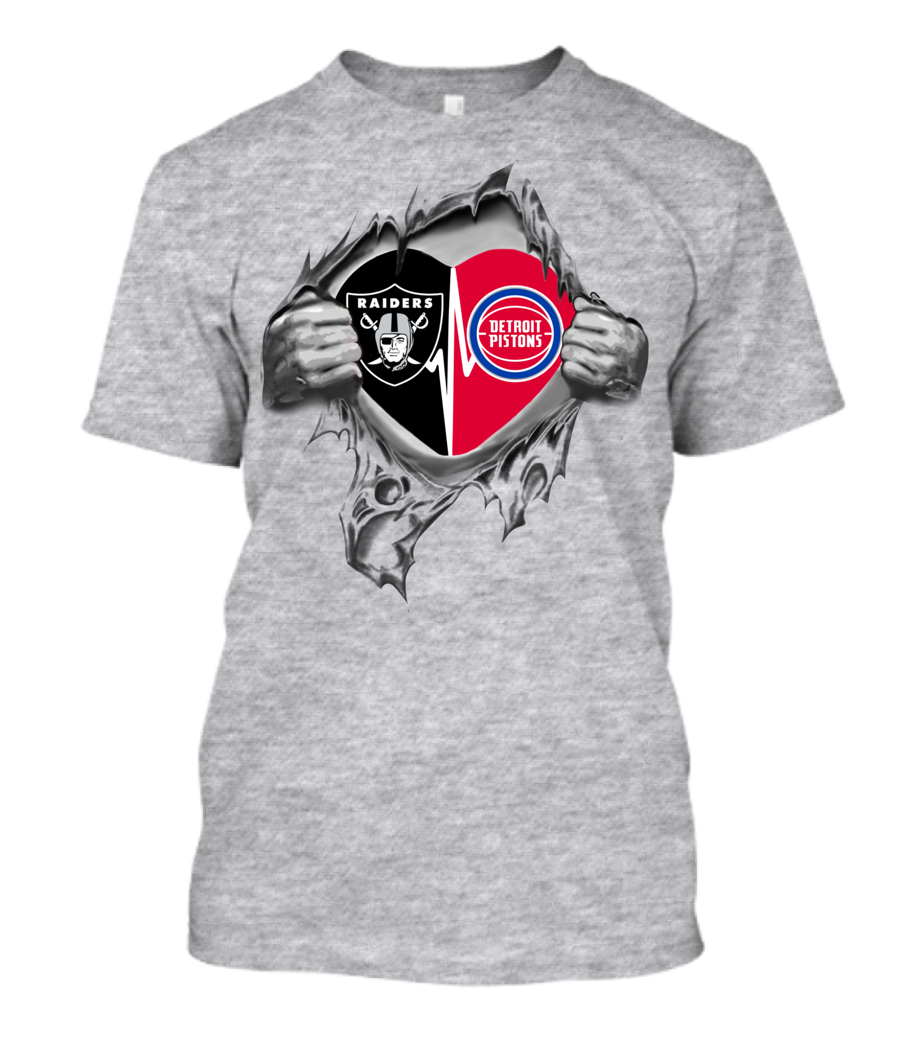 Raiders Detroit Pistons It's In My Heart T-Shirt