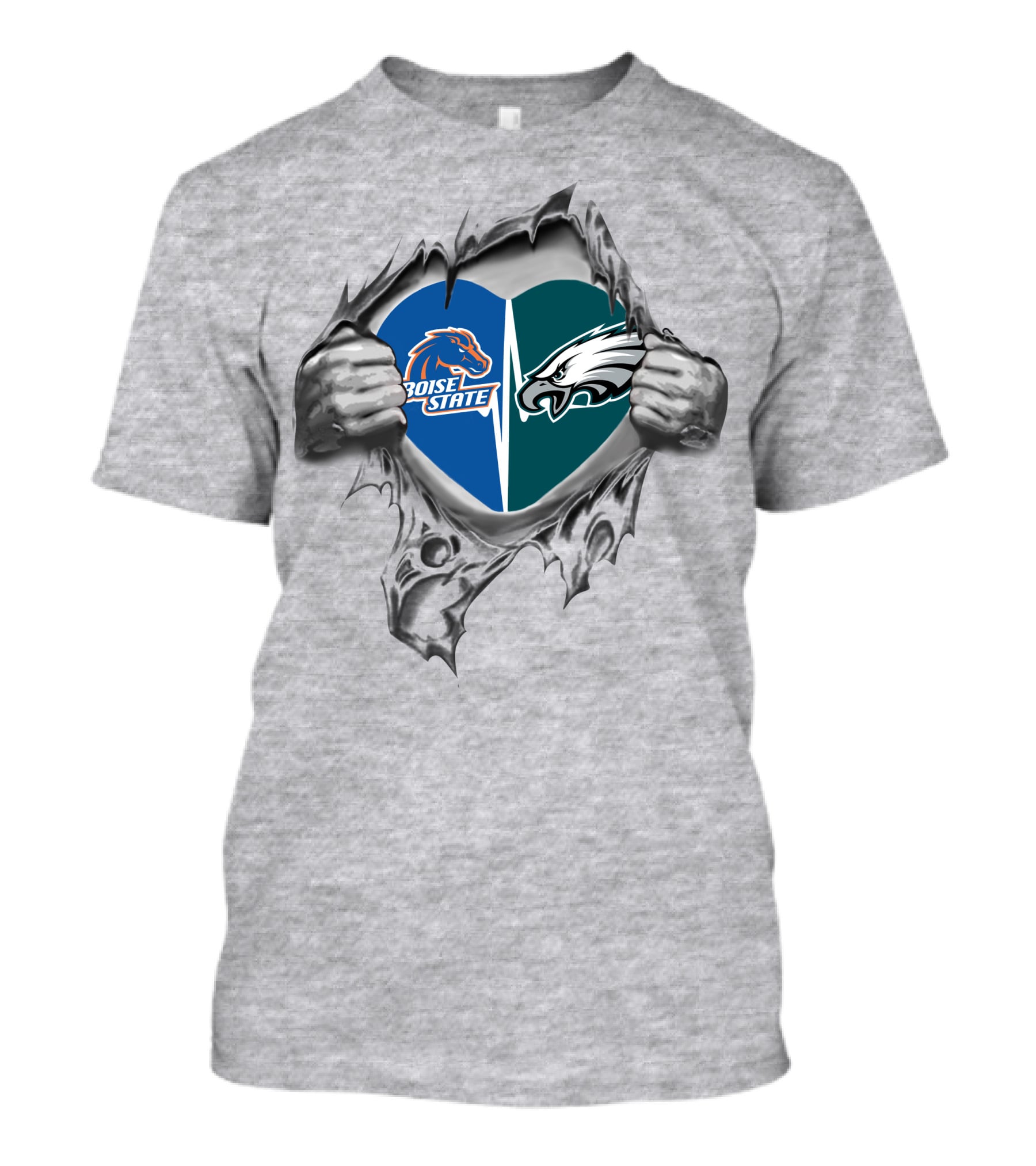 Boise State Broncos Philadelphia Eagles Heart T-Shirt