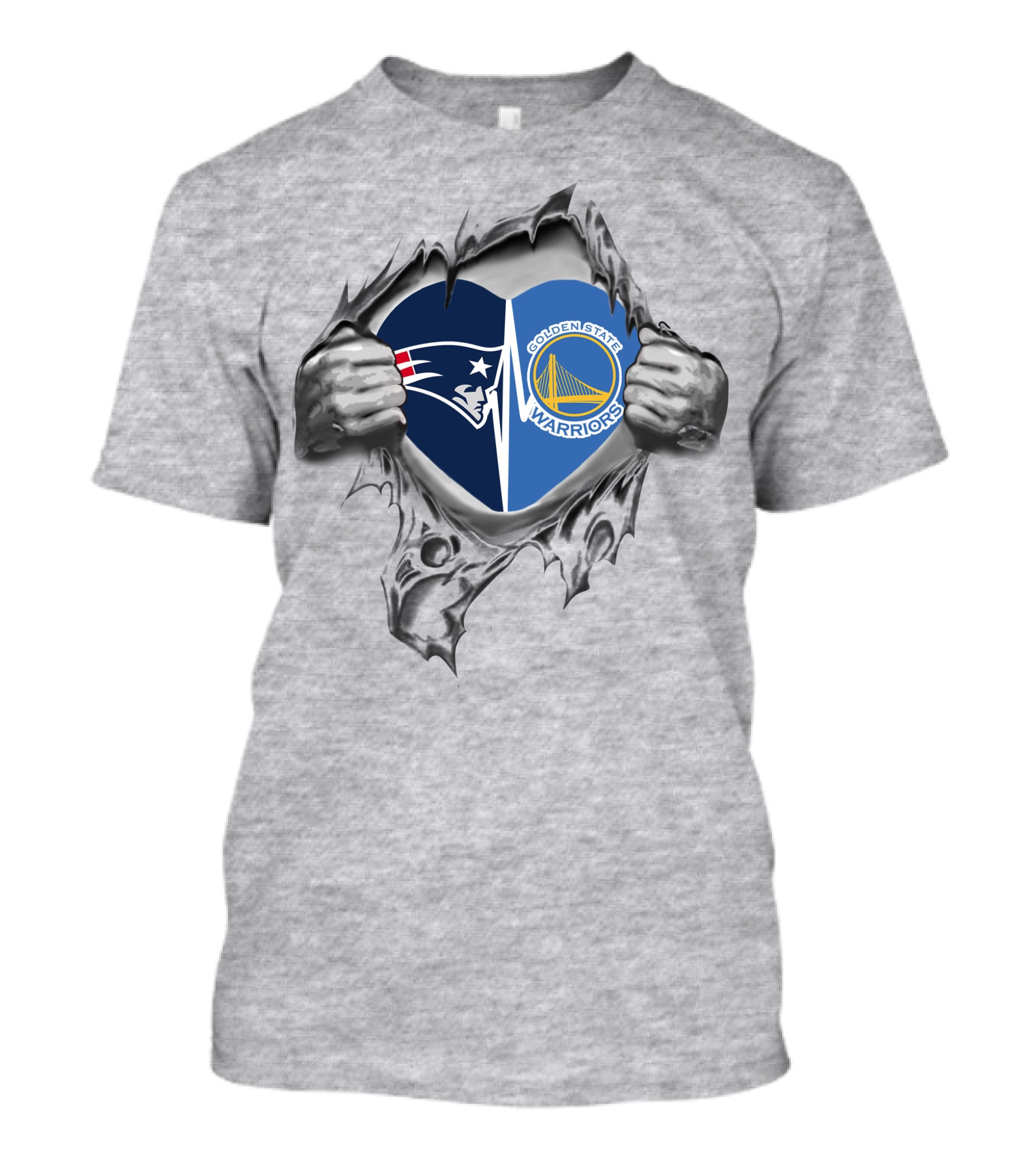 Patriots And Warriors Heart Logo Burst T-Shirt
