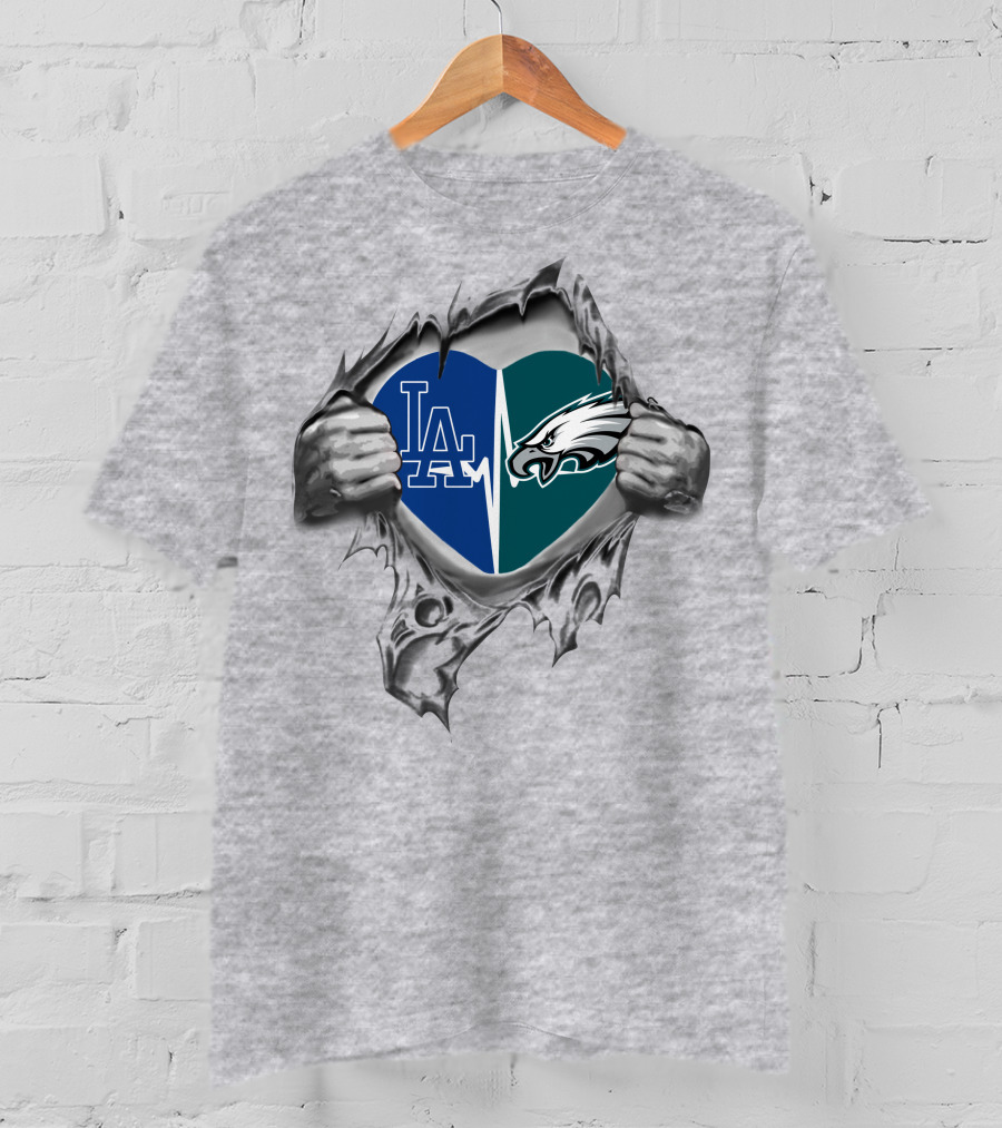 Eagles Dodgers Heart LA Philadelphia Love T-Shirt