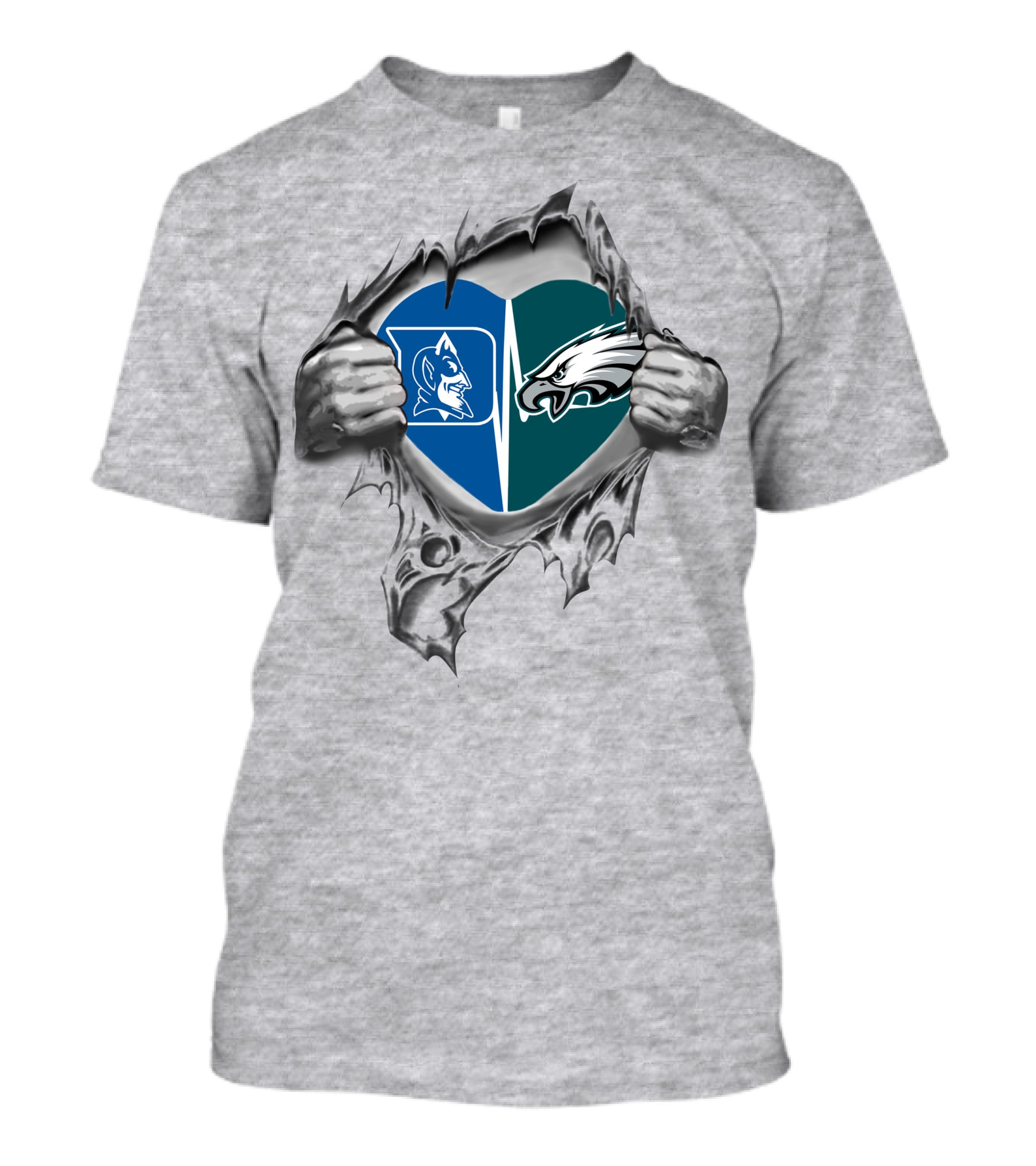 Eagles Duke Heart Logo Rip T-Shirt
