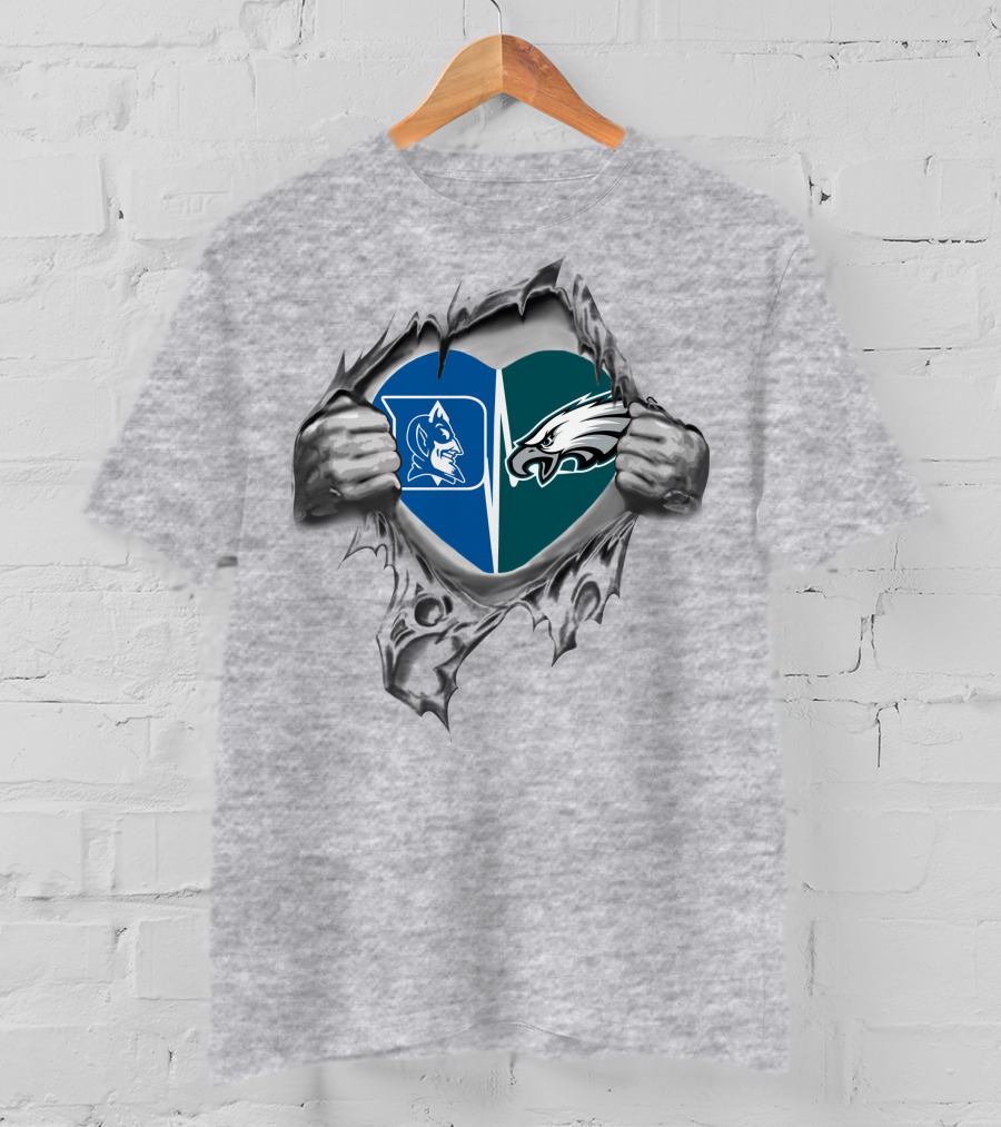 Eagles Duke Heart Logo Rip T-Shirt