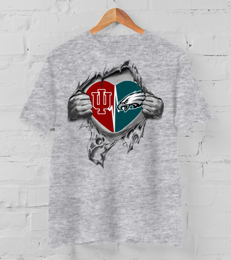 Eagles Indiana University Hoosiers Split Heart T-Shirt