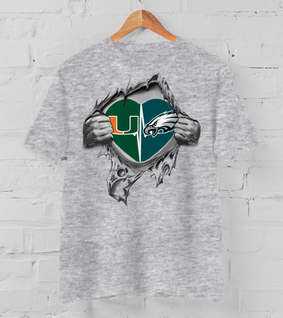 Eagles Hurricanes Heartbeat Loyalty T-Shirt