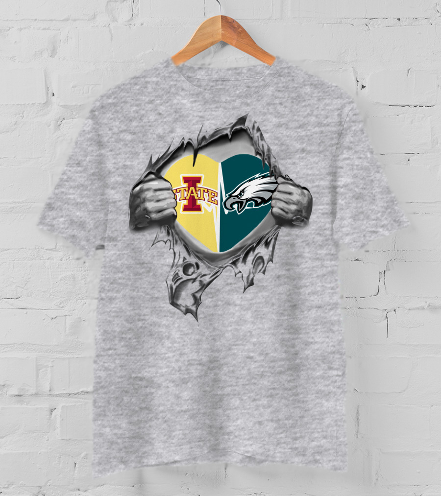 Eagles Iowa State Heart Logo Fusion T-Shirt