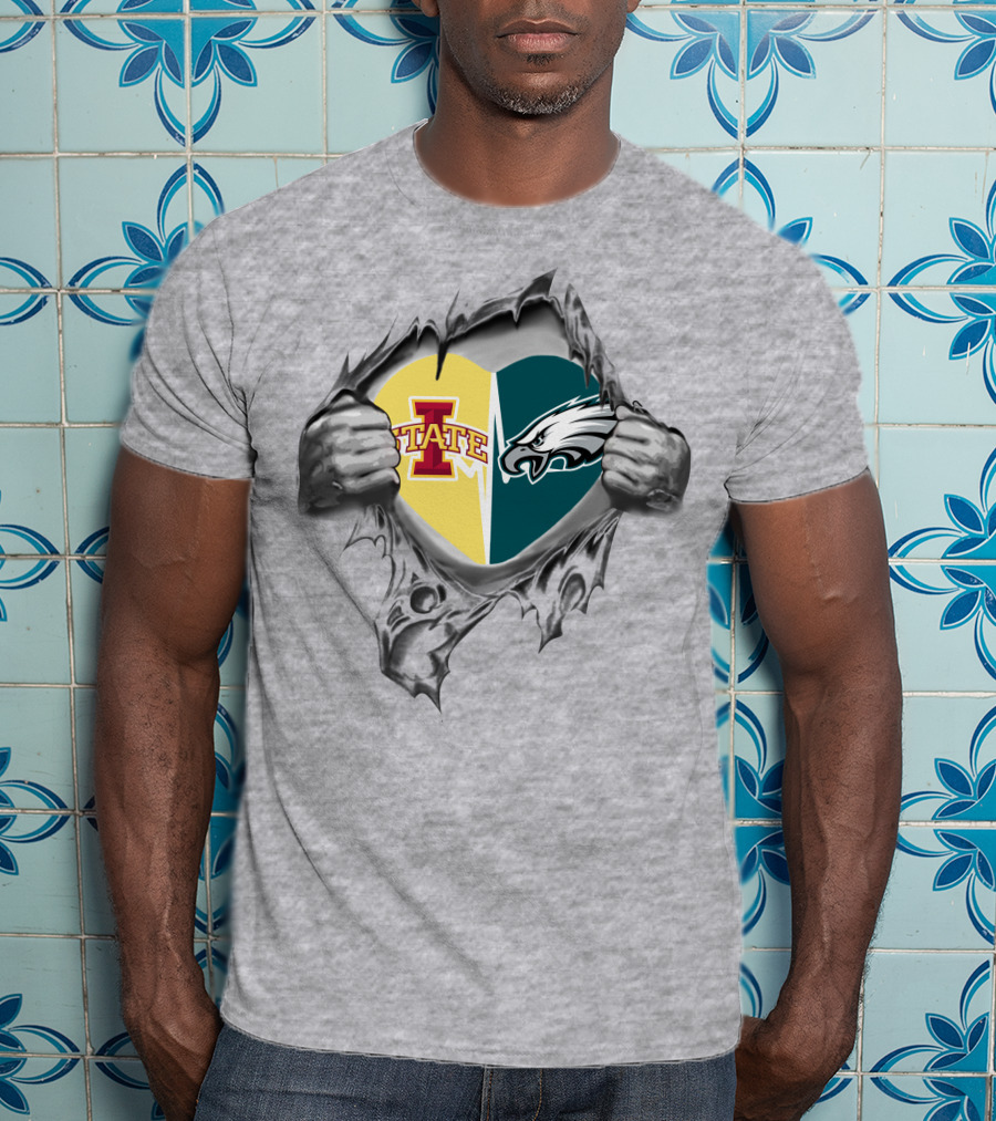 Eagles Iowa State Heart Logo Fusion T-Shirt