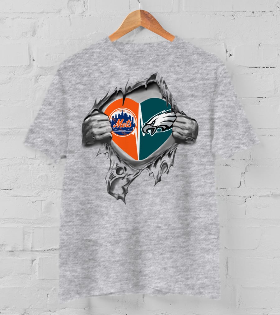 Eagles Mets Heart Logo Fan Passion T-Shirt