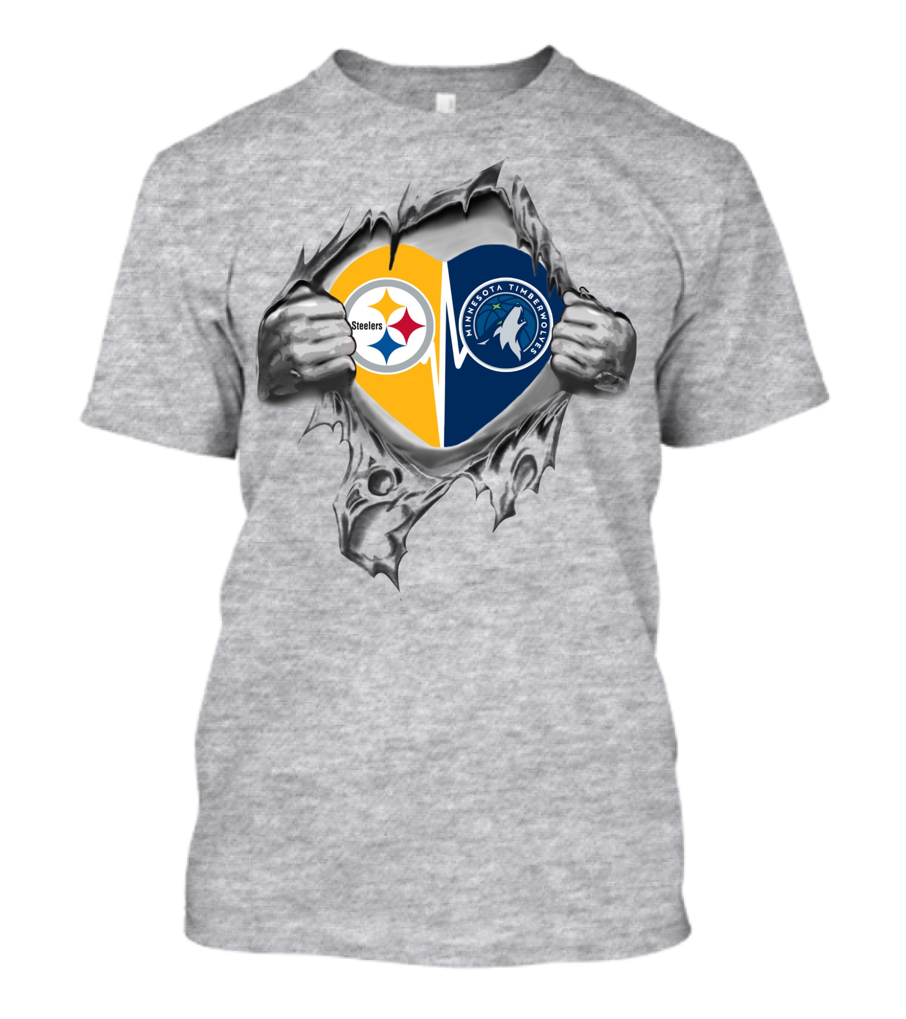 Steelers Minnesota Timberwolves Heart Of Loyalty Fan Symbol T-Shirt