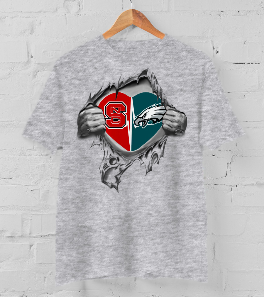 Eagles NC State Heart Split T-Shirt