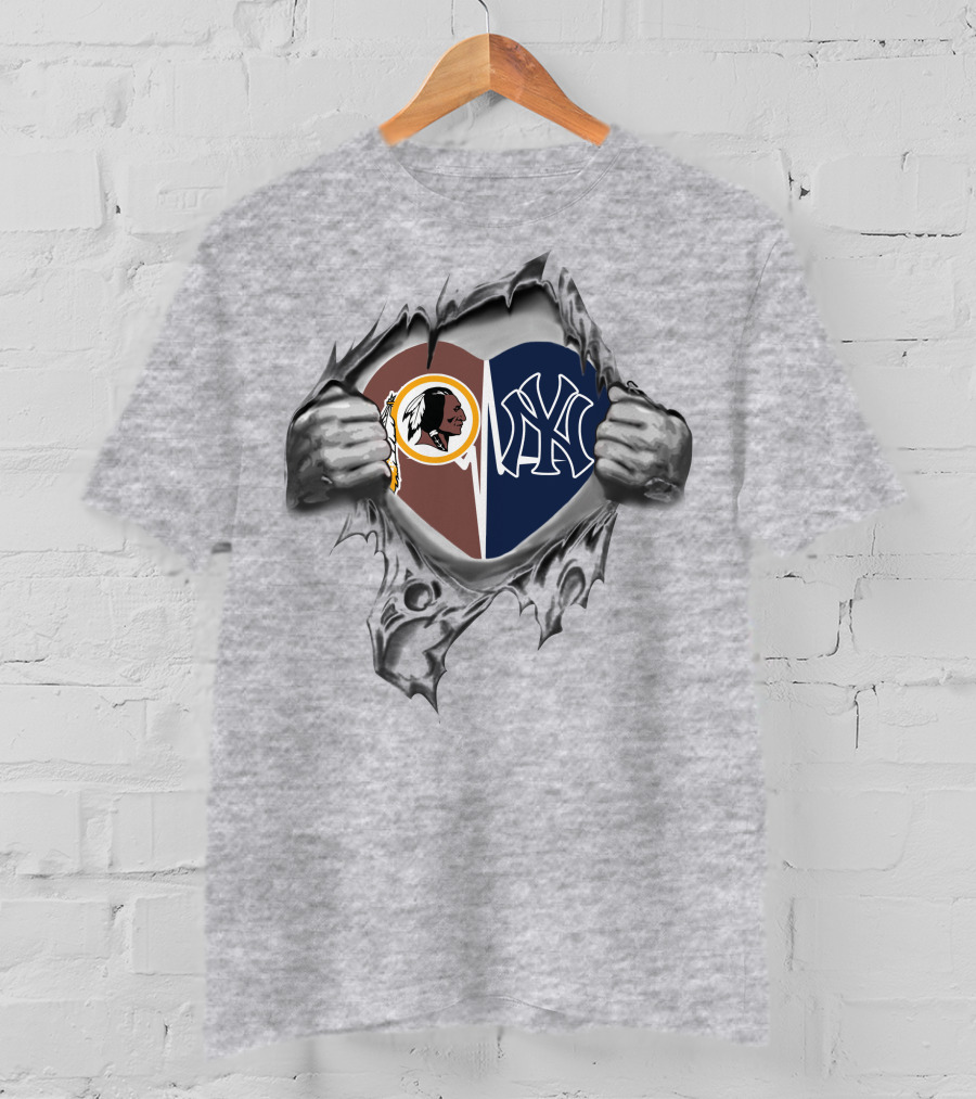 Redskins Yankees Heartfelt Loyalty Iconic Tribute T-Shirt