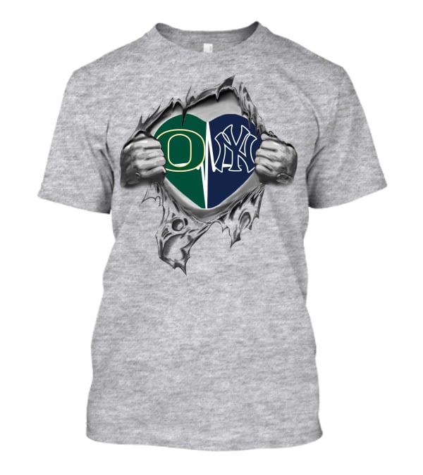 Yankees Ducks Heart Torn Open T-Shirt