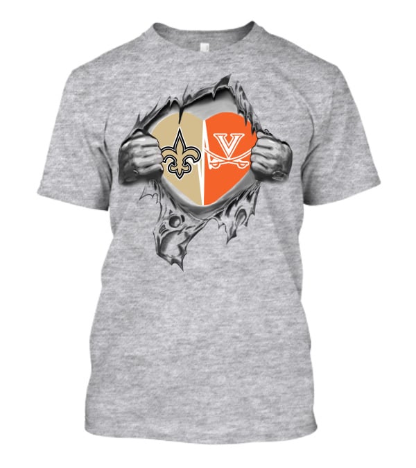 Saints Cavaliers Heart Fleur-De-Lis Cavalier T-Shirt