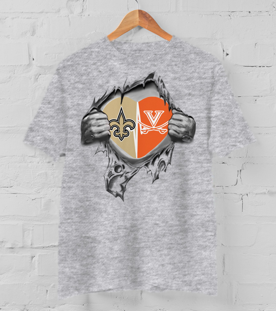 Saints Cavaliers Heart Fleur-De-Lis Cavalier T-Shirt