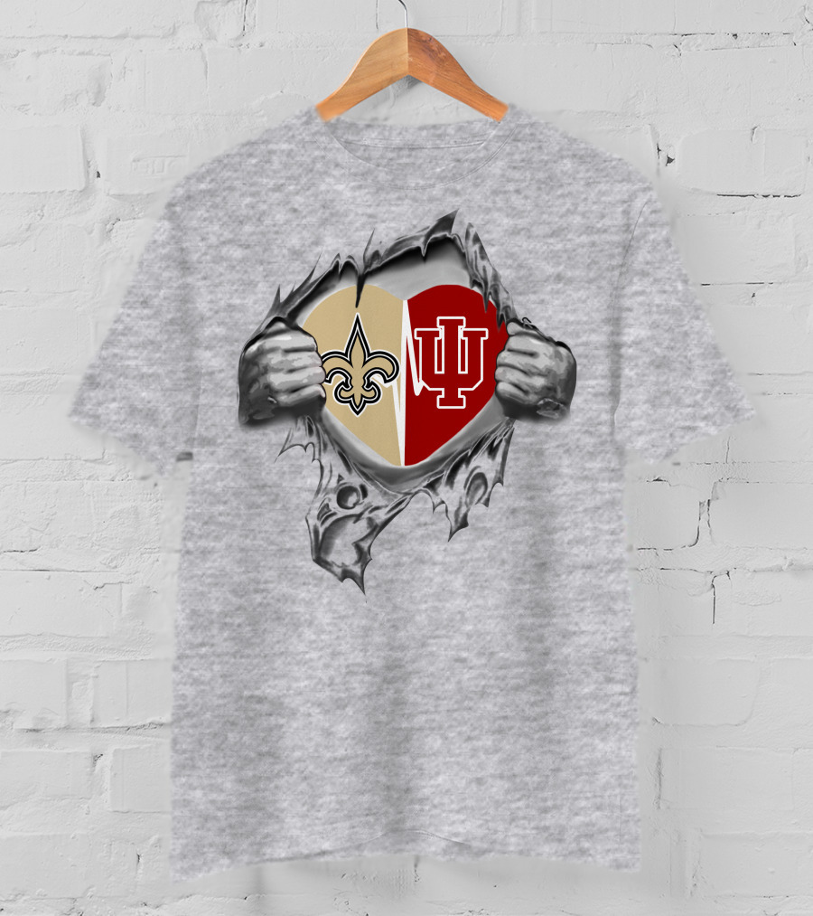 Saints Hoosiers Heart Logo Collaboration T-Shirt