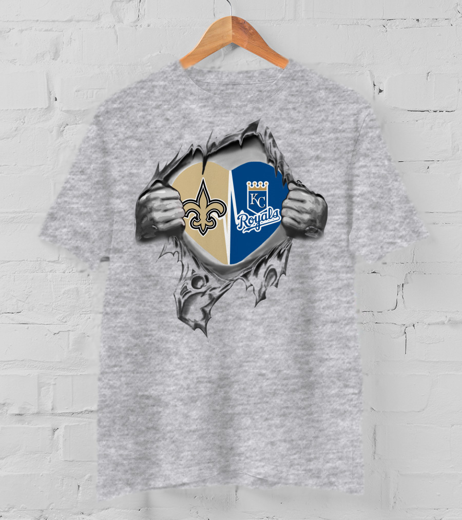 Saints Royals KC Heart Crest Fusion T-Shirt