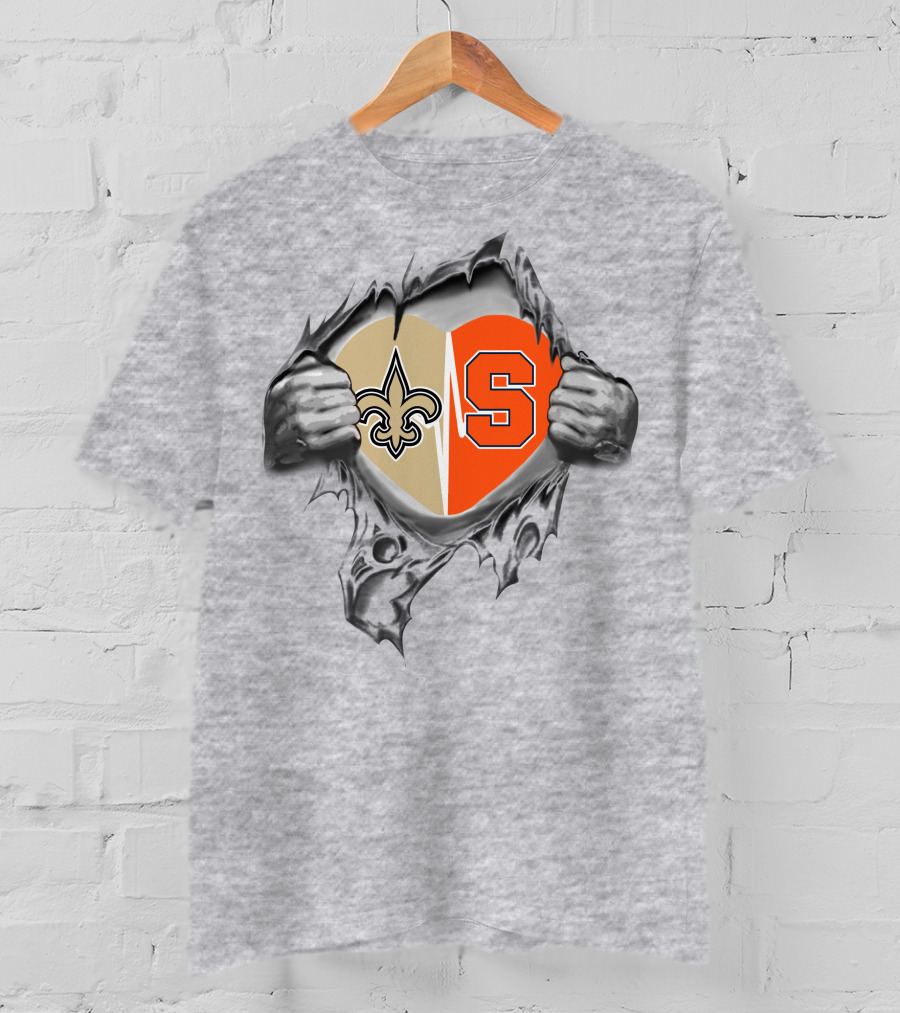 Saints Syracuse Heart Fleur-de-Lis S Icon T-Shirt