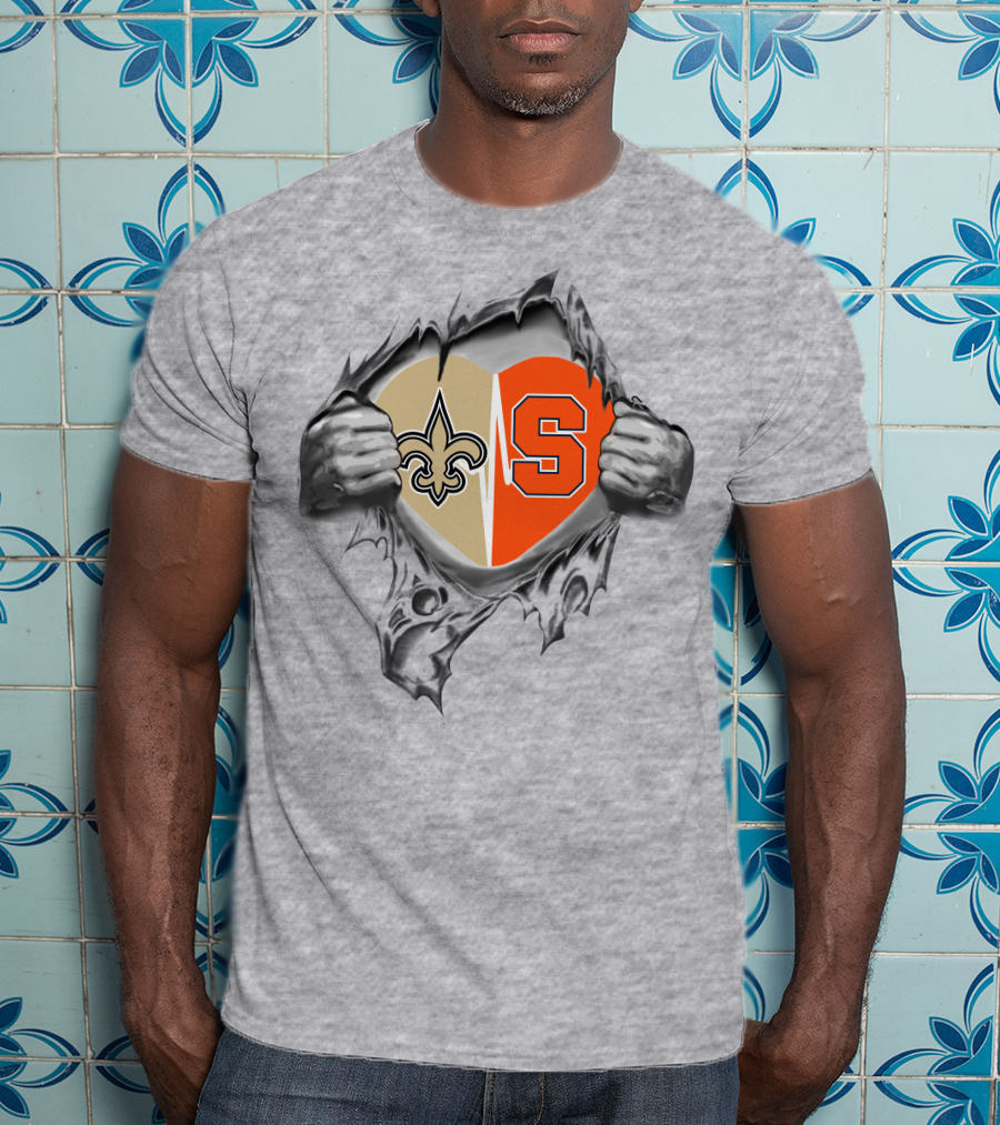 Saints Syracuse Heart Fleur-de-Lis S Icon T-Shirt