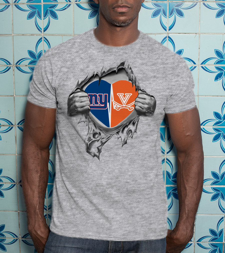 Giants Cavaliers Heart Split T-Shirt