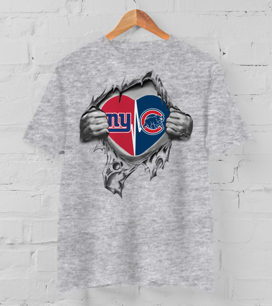 Giants Cubs Heartbeat Fan Love T-Shirt