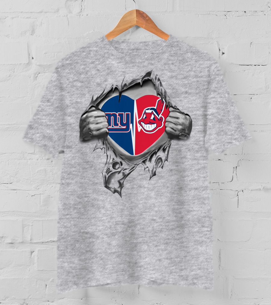 Giants Indians Heart Symbol Giants Logo Indians T-Shirt