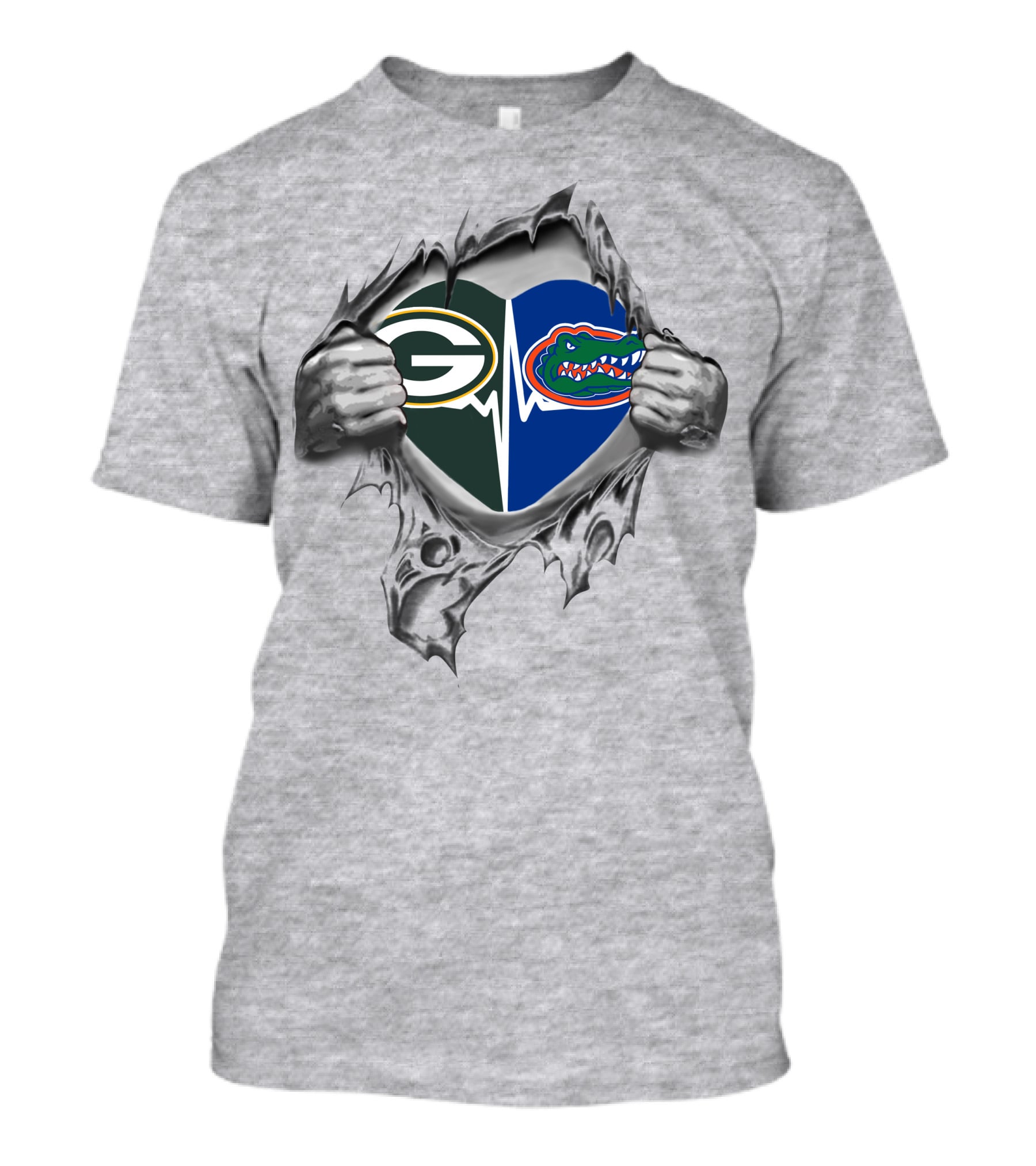 Green Bay Packers Florida Gators Heartbeat Blend T-Shirt