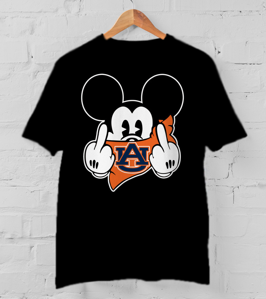 Auburn Tigers Mickey Mouse Logo Gesture T-Shirt