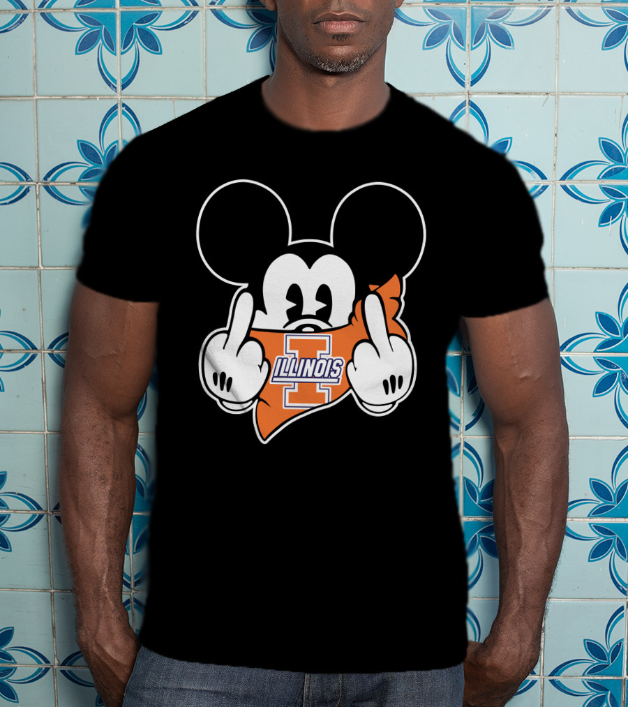Illinois Fighting Illini Mickey Mouse Gesture T-Shirt