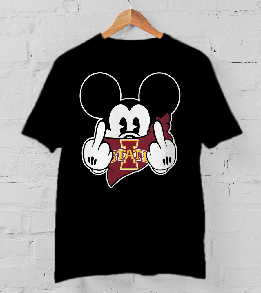 Iowa State Cyclones Mickey Mouse Middle Finger T-Shirt
