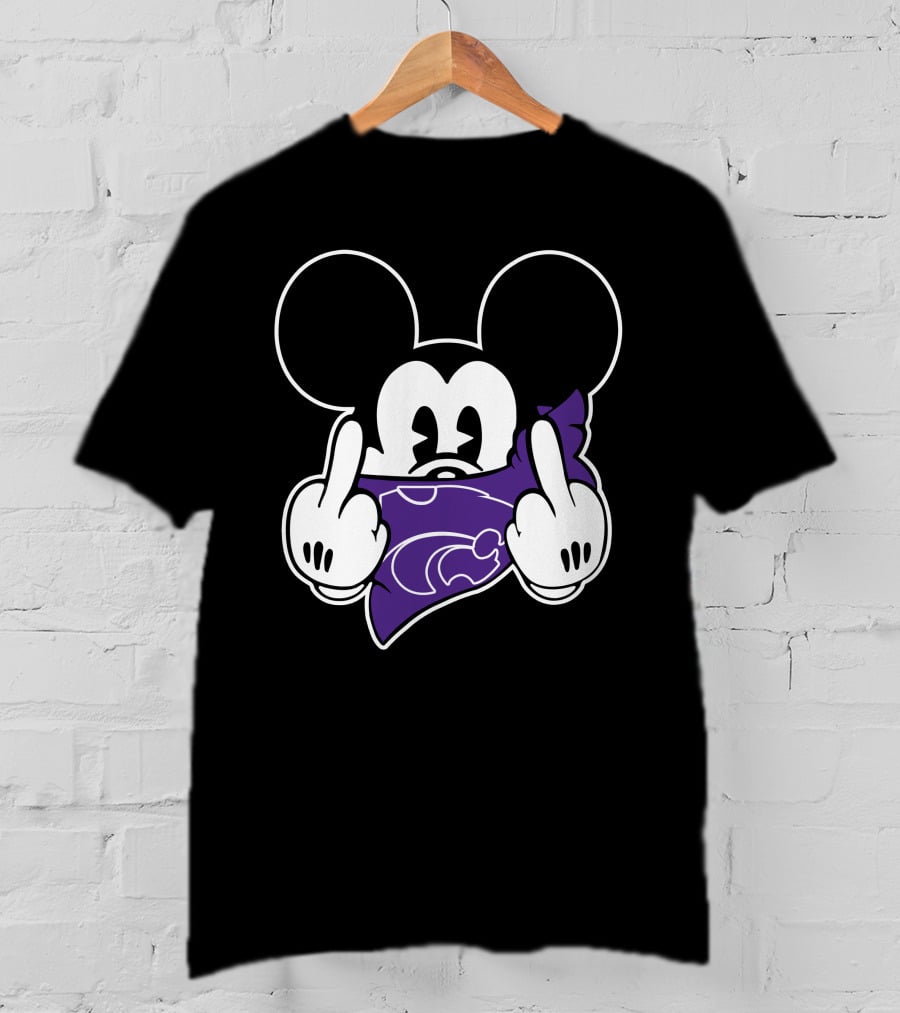 Kansas State Wildcats Mickey Middle Finger Bandana T-Shirt
