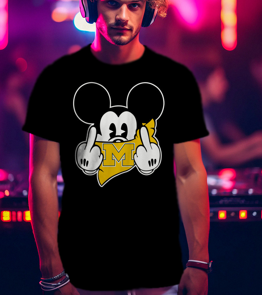 Michigan Wolverines Middle Finger Mickey T-Shirt