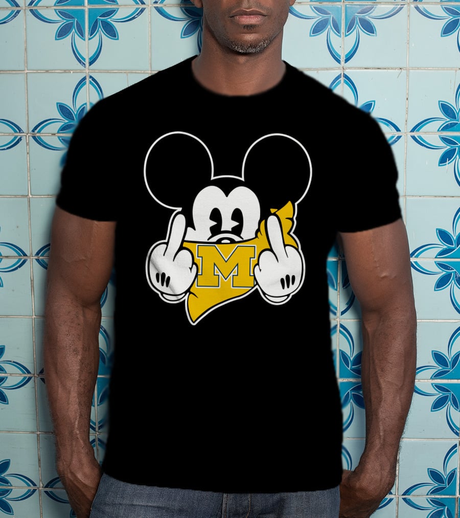 Michigan Wolverines Middle Finger Mickey T-Shirt