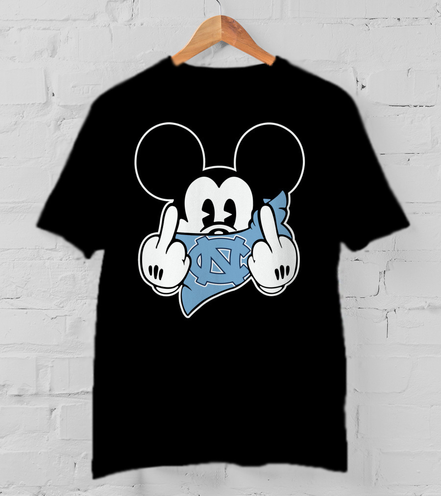 North Carolina Tar Heels Mickey Middle Finger T-Shirt