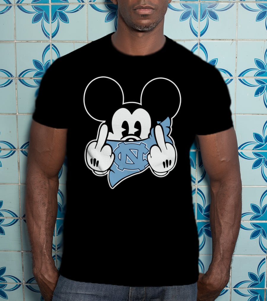 North Carolina Tar Heels Mickey Middle Finger T-Shirt