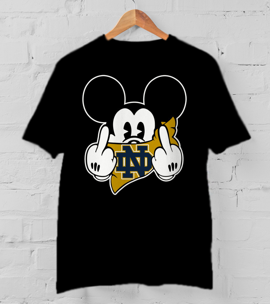 Notre Dame Fighting Irish Mickey Mouse Logo Fusion T-Shirt