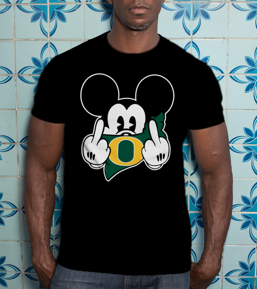 Oregon Ducks Mickey Middle Finger T-Shirt