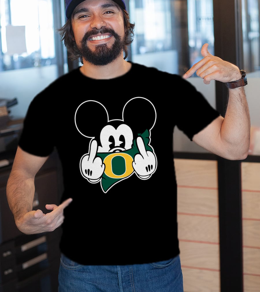 Oregon Ducks Mickey Middle Finger T-Shirt