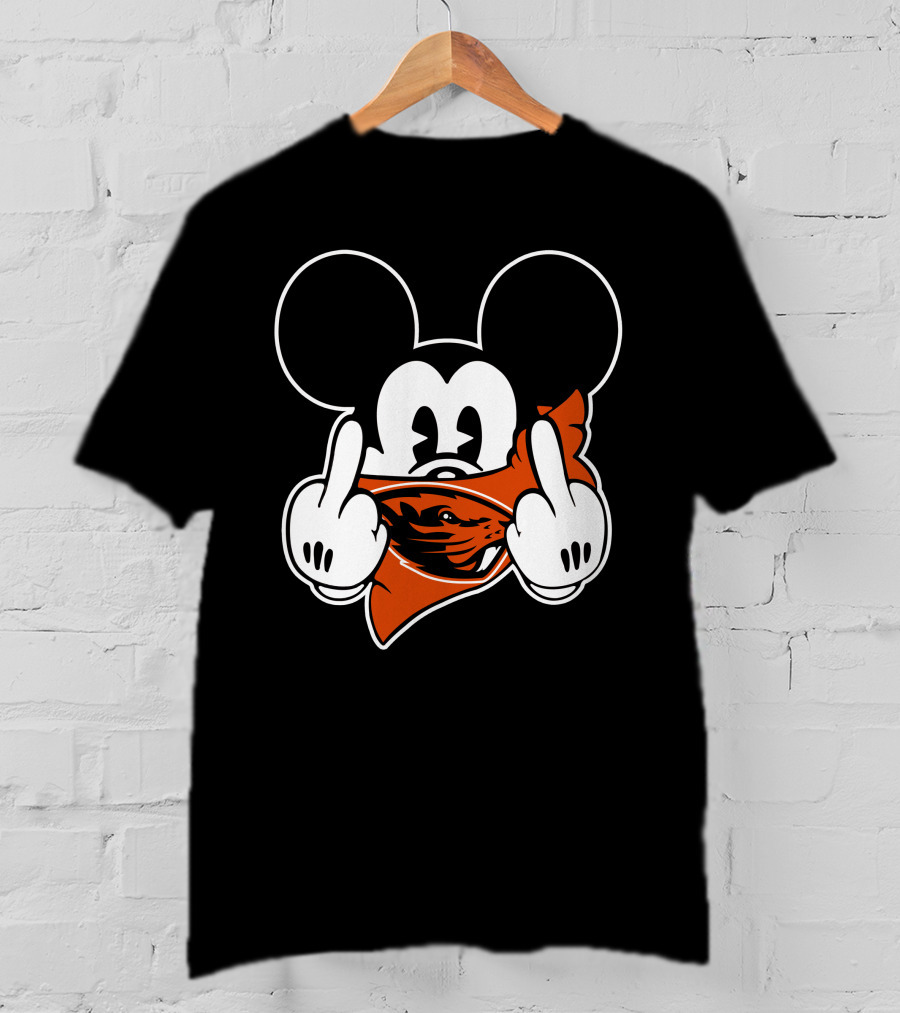 Oregon State Beavers Mickey Middle Finger T-Shirt