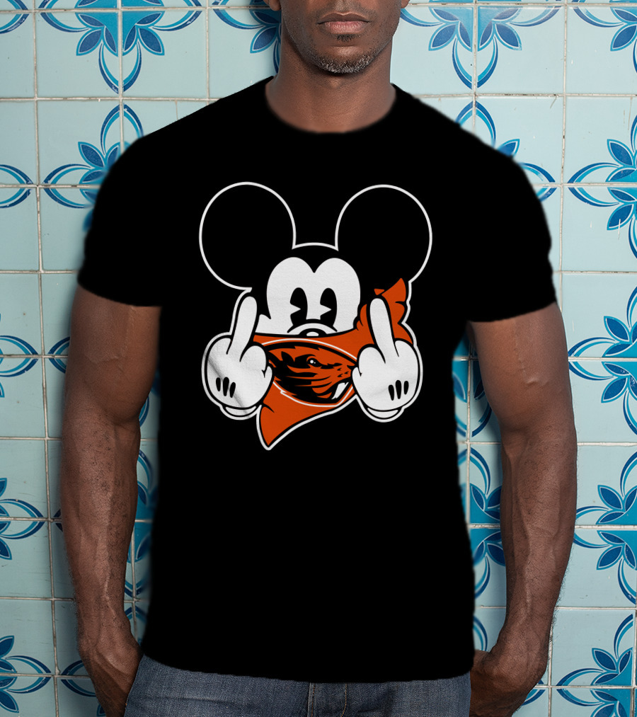 Oregon State Beavers Mickey Middle Finger T-Shirt