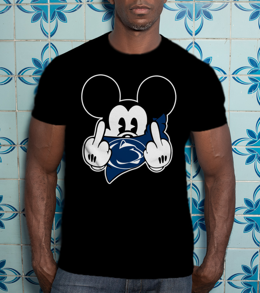 Penn State Nittany Lions Mickey Mouse Middle Finger Bandana T-Shirt