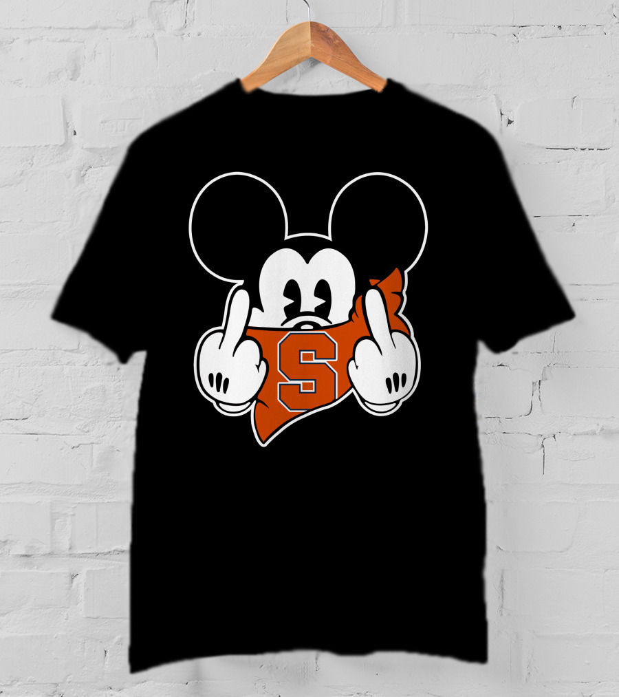 Syracuse Orange Mickey Middle Finger Gesture T-Shirt
