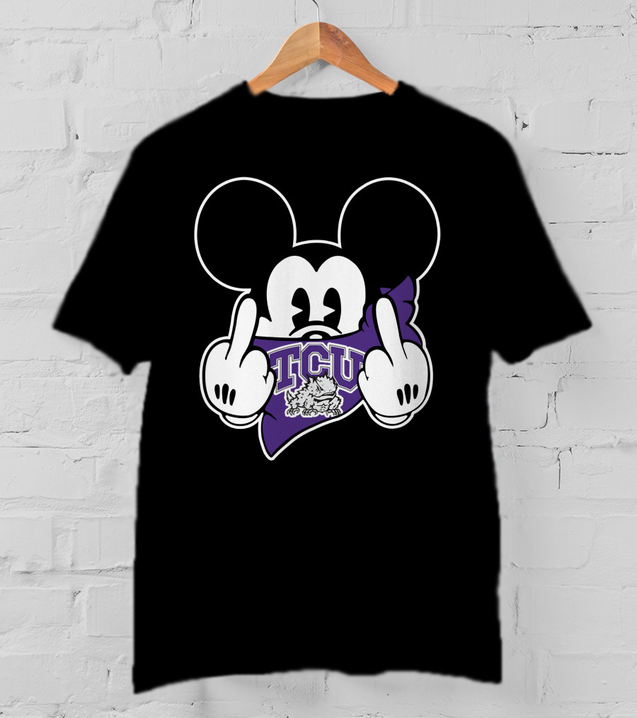 TCU Horned Frogs Mickey Logo With Gesture T-Shirt