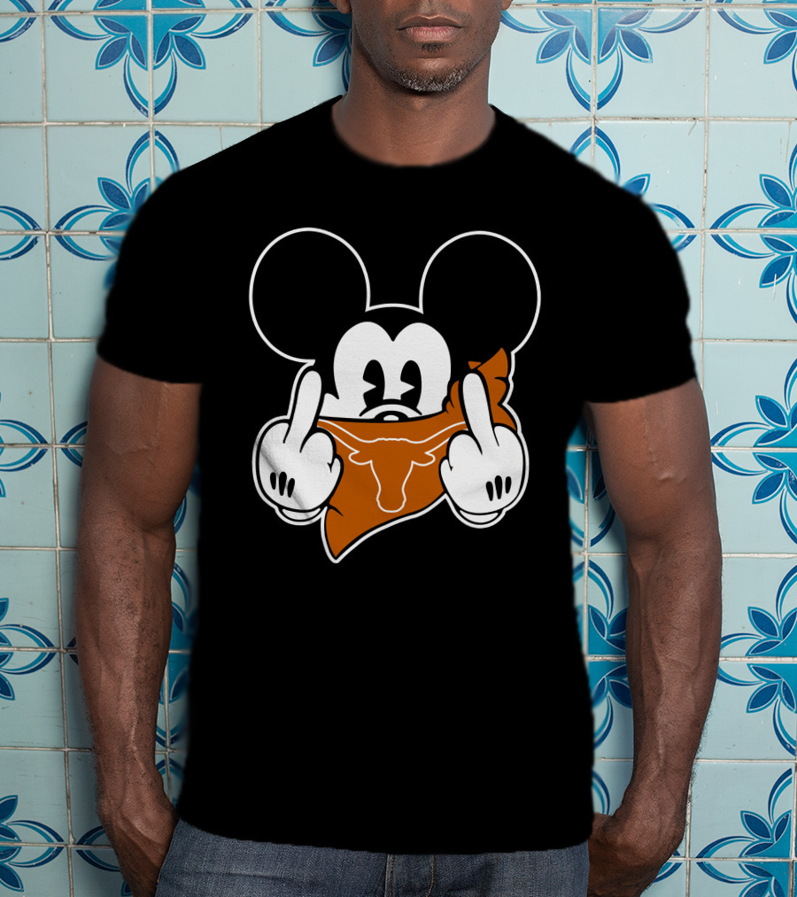 Mickey Mouse Texas Longhorns Bandana Gesture T-Shirt