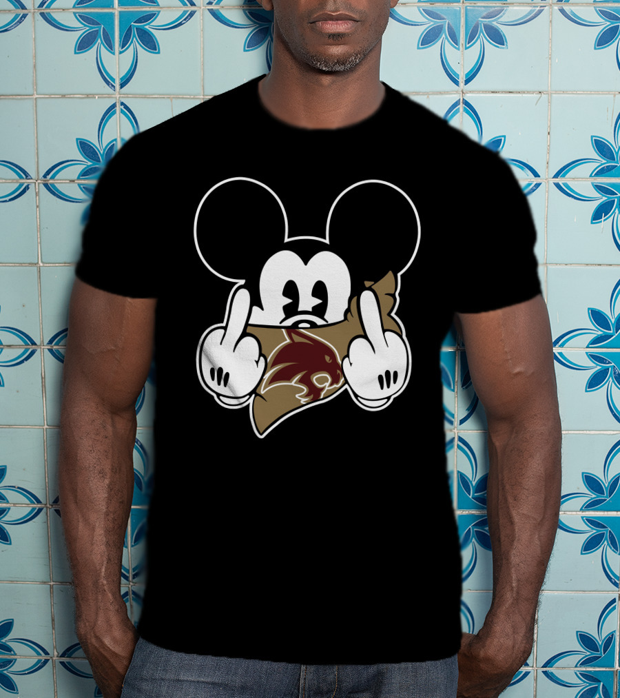 Texas State Bobcats Mickey Middle Finger T-Shirt