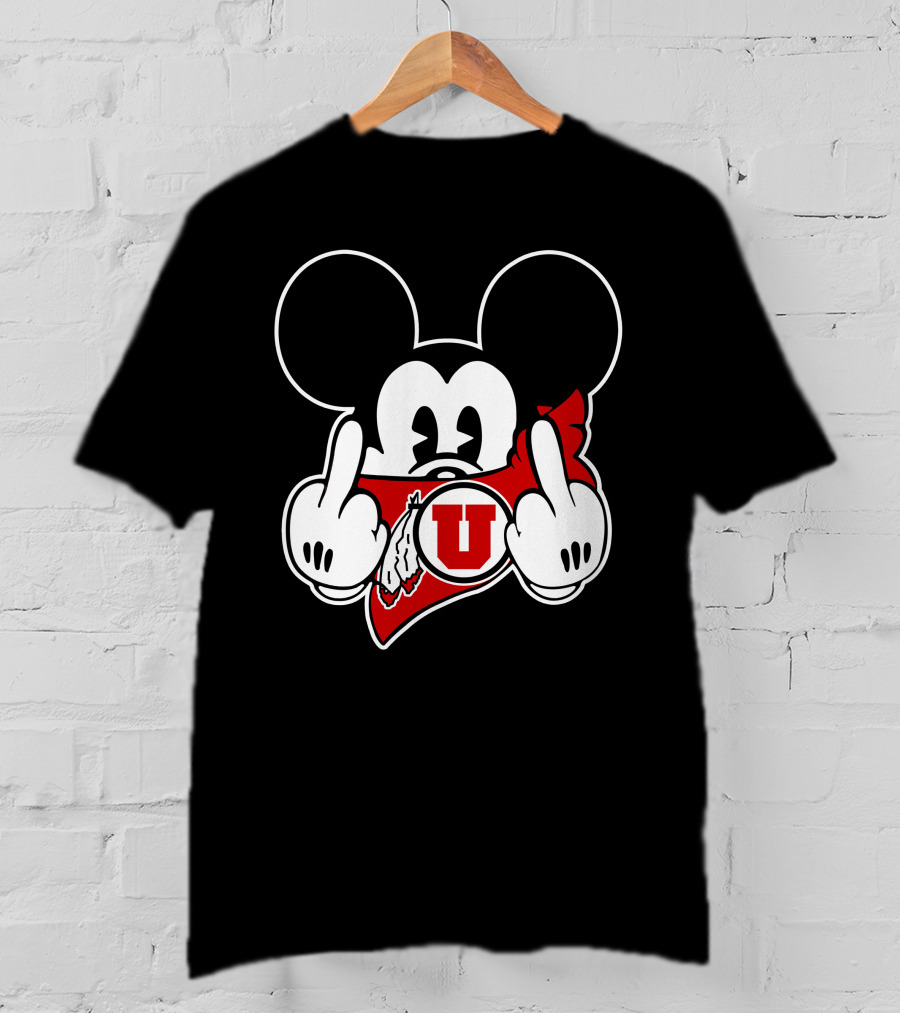 Utah Utes Red Bandana Mickey T-Shirt